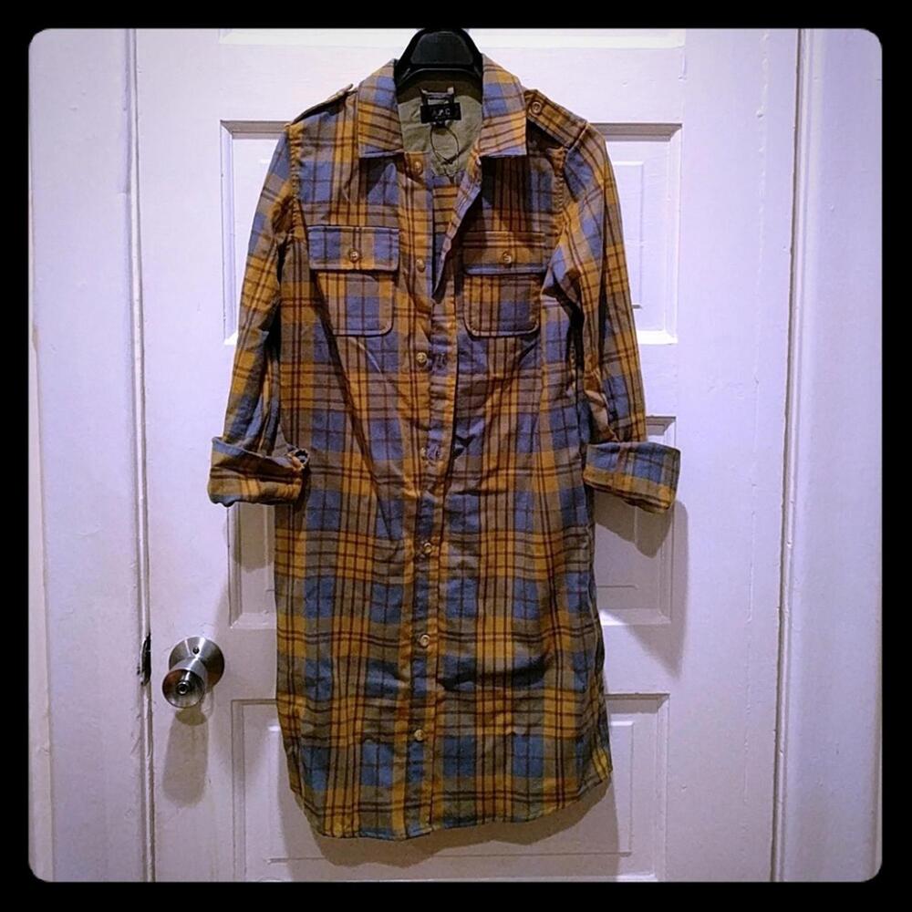 A.P.C. Belted Cotton Flannel Shirt Dress